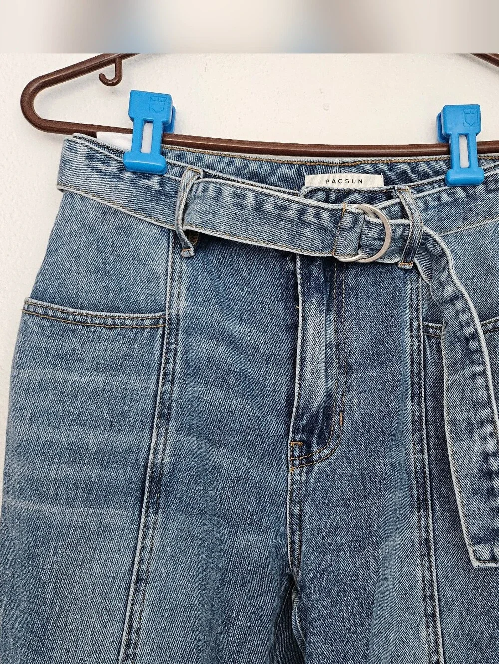 PacSun High-Waist Blue Women’s Jeans with Belt